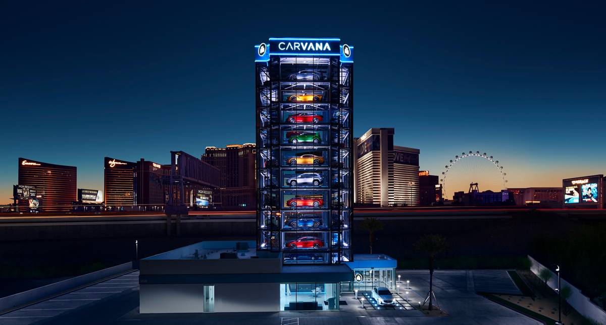 Carvana’s colourful new Car Vending Machine delivers with a spin in Las Vegas