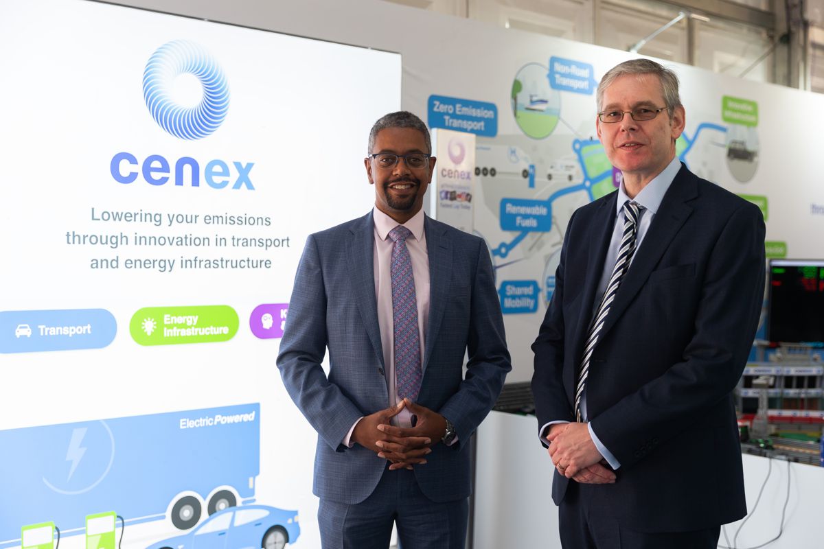 Vaughan Gething, Minister for the Economy of Wales, with Robert Evans, CEO of Cenex